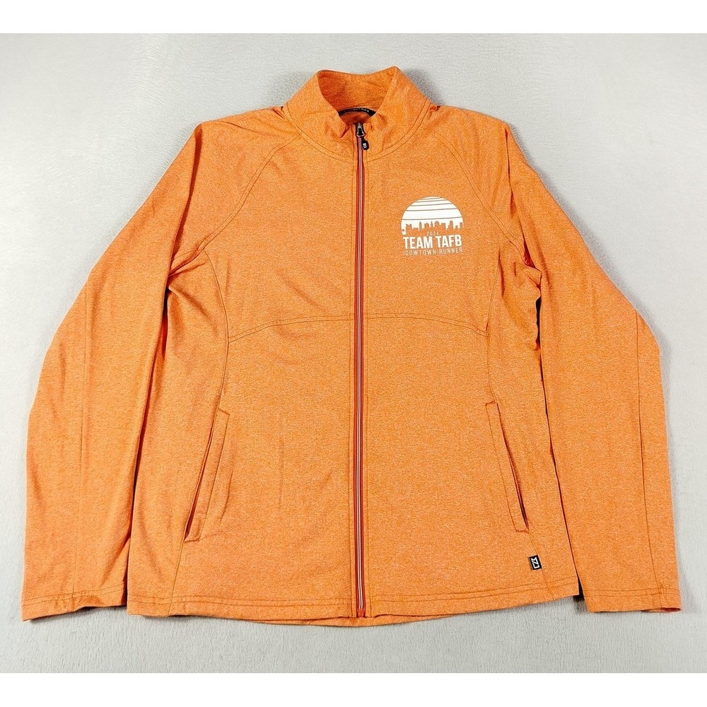 Cutter & Buck Jacket Mens XL Orange‎ Full Zip Track Team TAFB Cowtown Runner